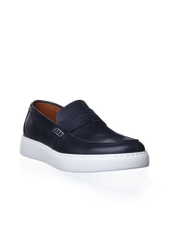 Antonio Shoes Δερμάτινα Ανδρικά Loafers σε Μπλε Χρώμα