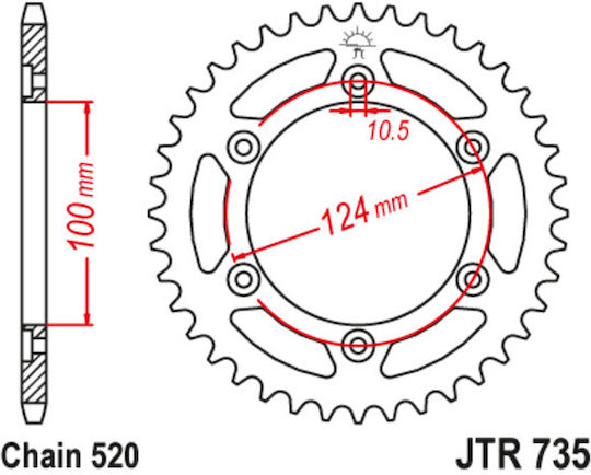 JT Sprockets Γρανάζι Πίσω για Ducati Monster