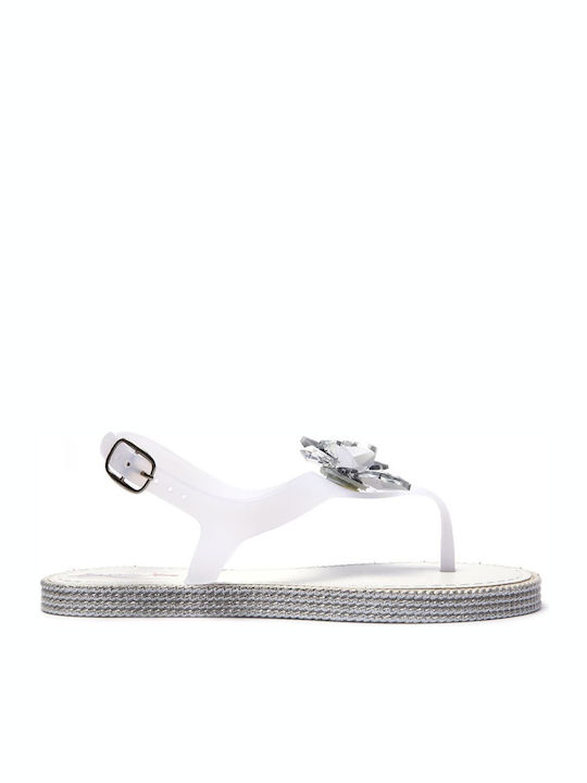 Keep Fred Women's Flat Sandals in White Color