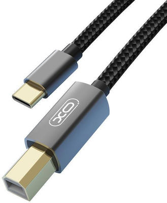 XO GB010B USB 2.0 Cable USB-C male - USB-B male Μαύρο 1.5m