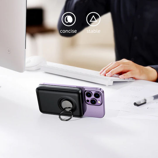 Joyroom JR-W050 MagSafe Power Bank 10000mAh 20W με Θύρα USB-A και Θύρα USB-C Μαύρο