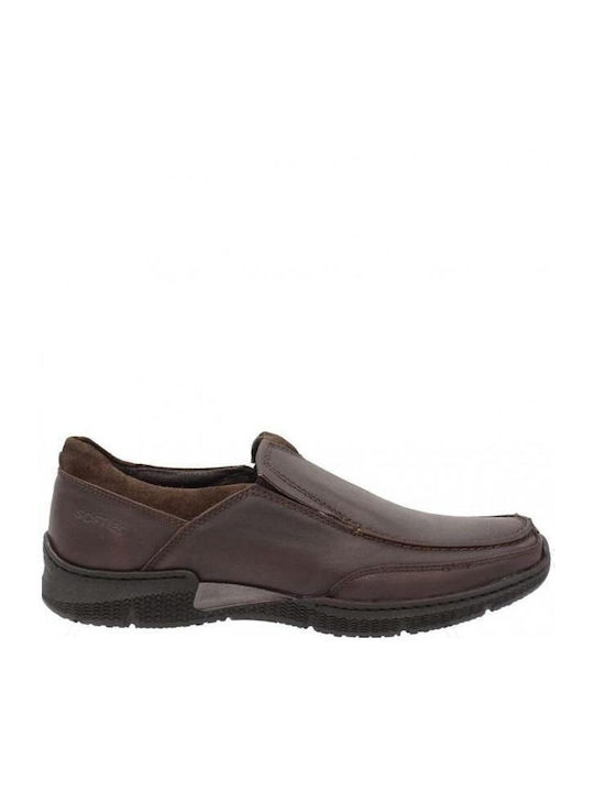 Softies Men's Leather Loafers Brown 6984