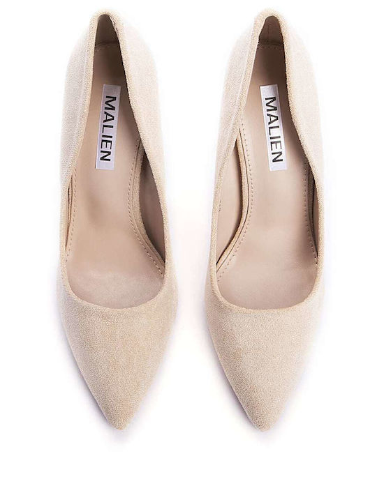 Keep Fred Suede Pointed Toe Stiletto Beige High Heels