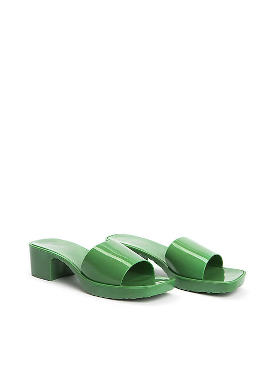 Keep Fred Chunky Heel Mules Green