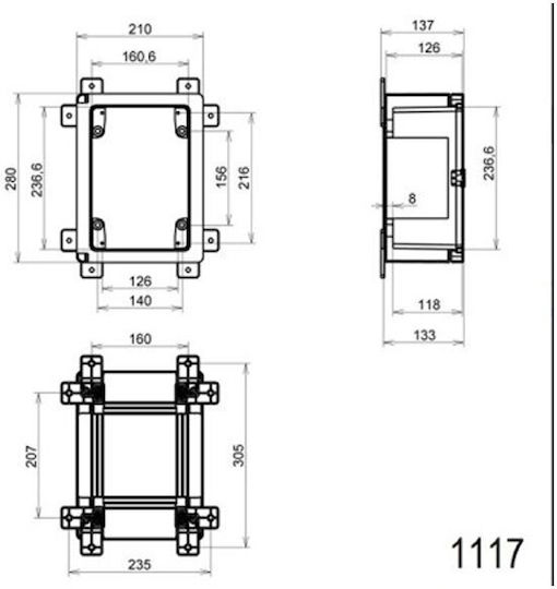 Arli Surface Mounted Electrical Box Watertight IP65 Transparent