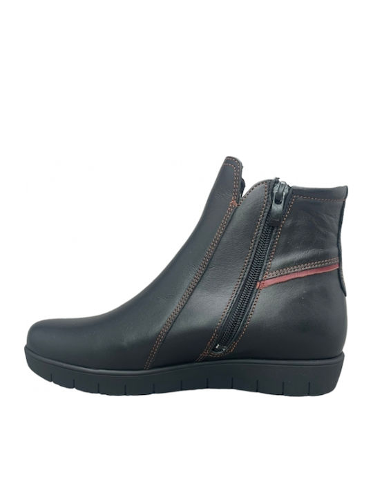 Ghete Dama De Piele Ankle Boots Negru