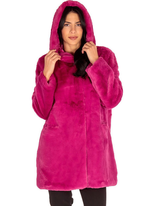 Women's Short Fur Fuchsia
