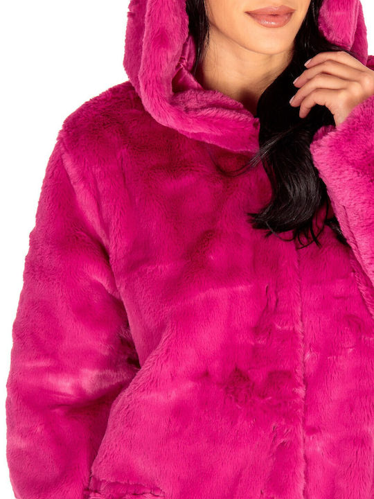 Women's Short Fur Fuchsia