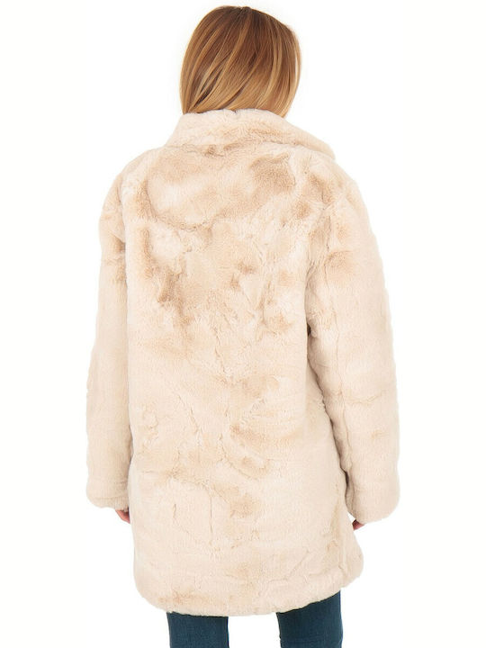 Women's Long Fur Beige