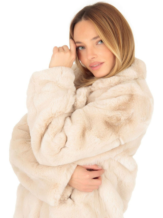 Women's Long Fur Beige