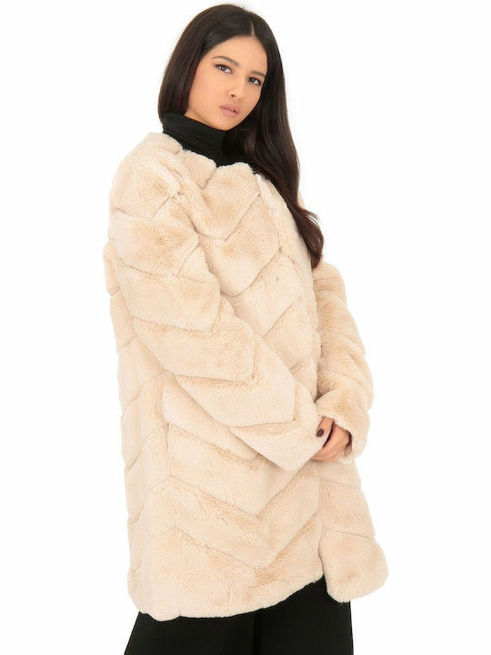 Frauen Pelz Beige