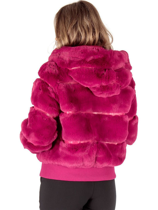 Women's Short Fur Fuchsia