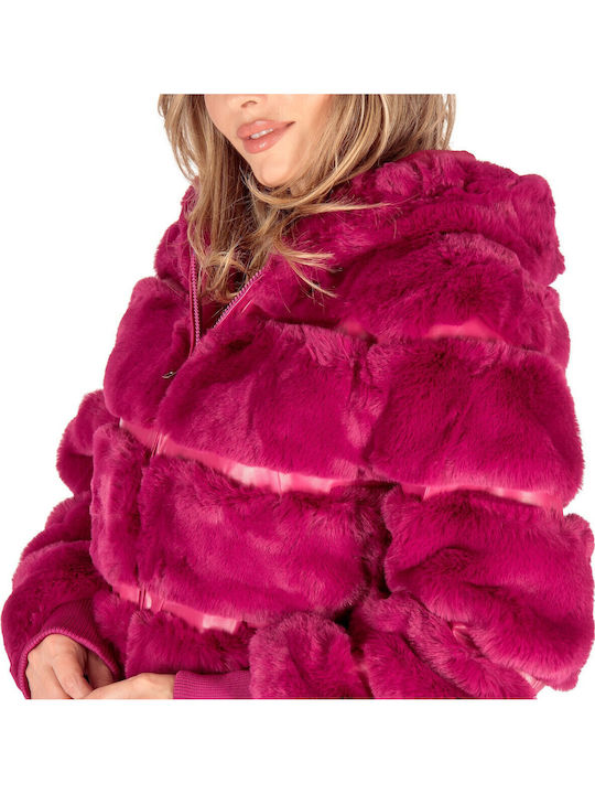 Women's Short Fur Fuchsia