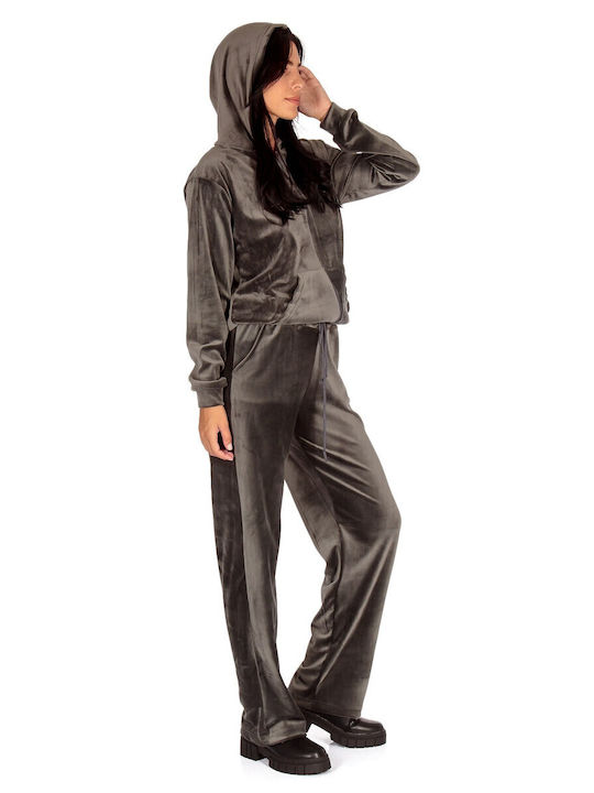 Sweatpants Set Velvet Gray