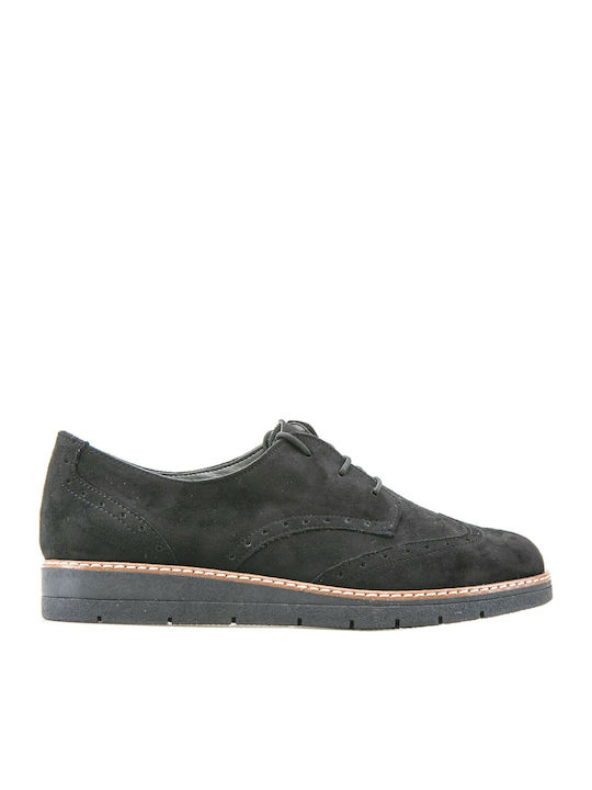 Wildleder Damen Derby in Schwarz Farbe SIB-140 (SBLK)