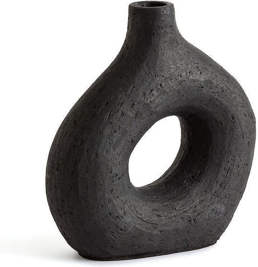 La Redoute Interieurs Keramik Vase Schwarz 23,8x8,6x25cm