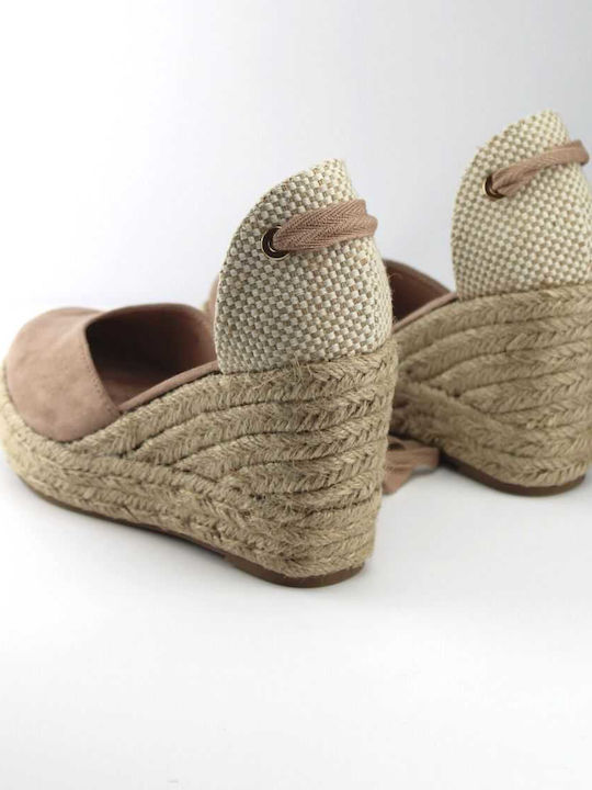 Women's Synthetic Leather Platform Espadrilles Khaki