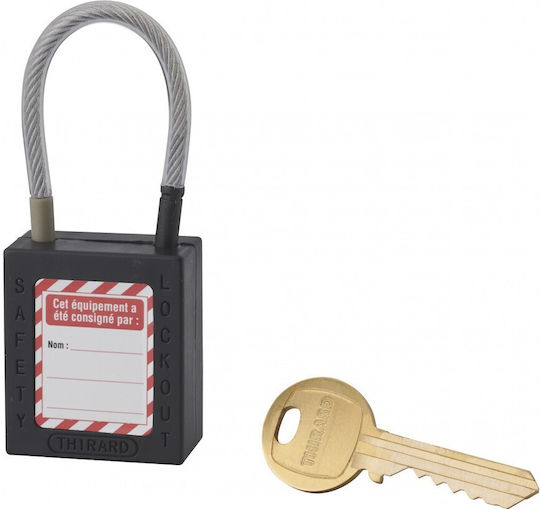 Thirard Plastic Padlock with Cable with Key 38mm 1pcs