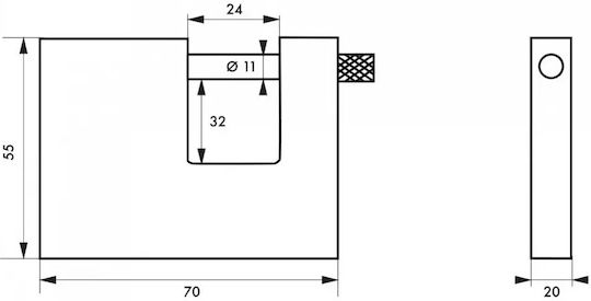 Thirard Lăcăt Monoblock cu cheie 70mm 1buc