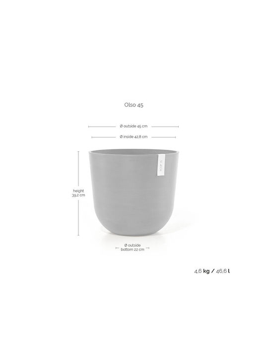 Ecopots Oslo Pot Plastic Taupe 45x45x39.2cm.