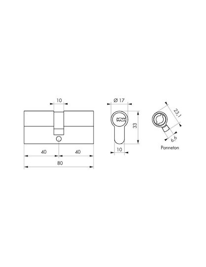 Thirard Lock Cylinder Security 80mm (40-40) Silver