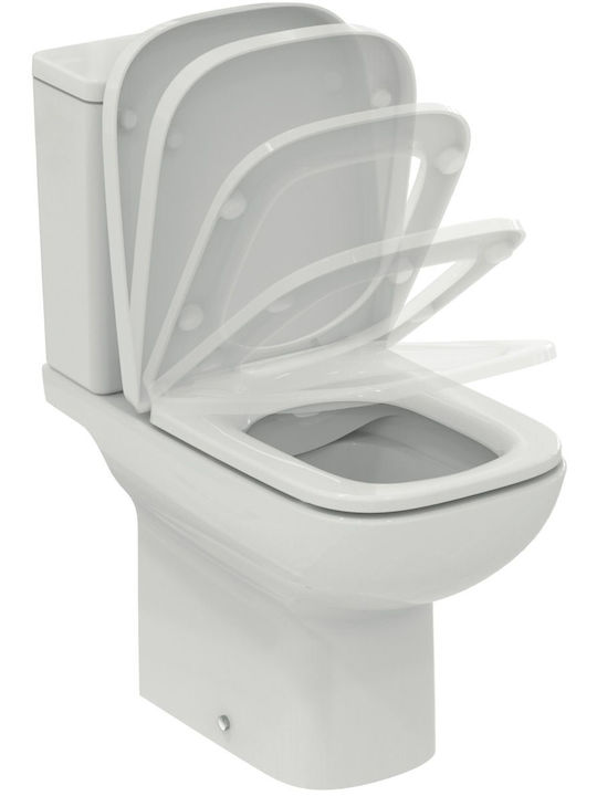 Ideal Standard I.Life A Set Stehende Toilette Randlos mit Spülung mit Deckel Sanftes Schließen Weiße