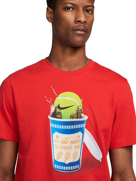 Nike Tennis T-Shirt FJ1500-657 Men's Red Blouse