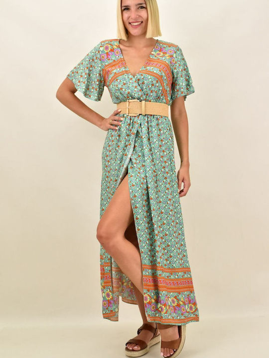 Potre Summer Maxi Dress Wrap Green