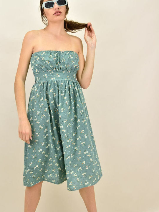 Potre Summer Midi Dress Green