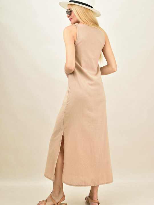 Sommer Maxi Kleid Beige