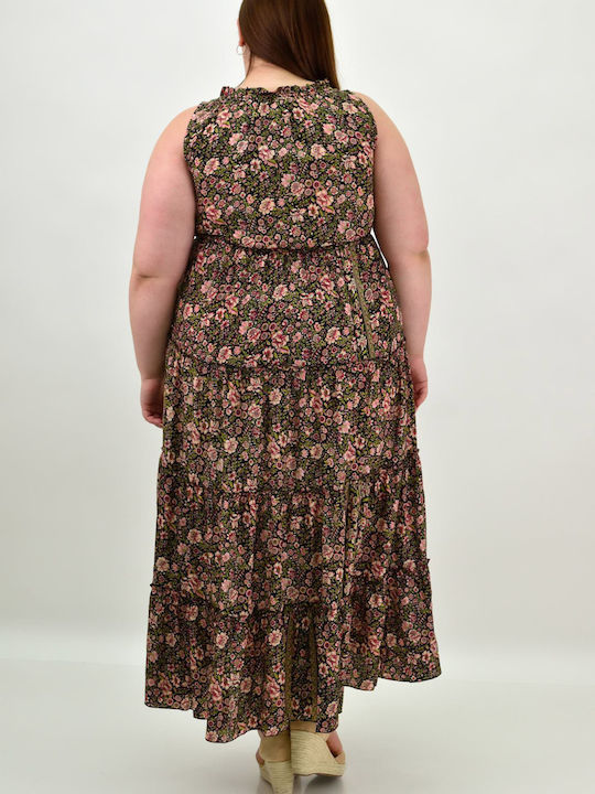 Summer Maxi Dress with Ruffle Black