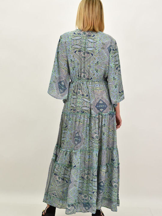 Summer Maxi Dress with Ruffles Green