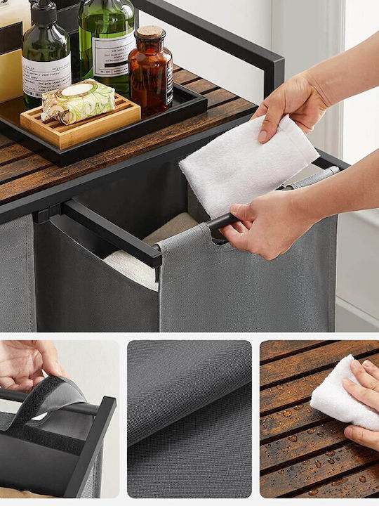 Vasagle Laundry Basket Fabric 96l 73x33x72cm Brown / Grey