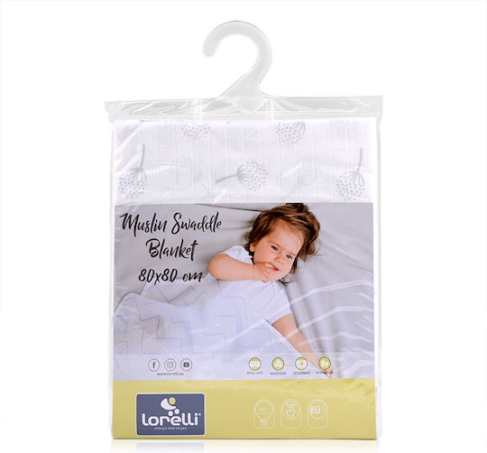 Lorelli Swaddle Σελτεδάκι από Μουσελίνα Γκρι 80x80εκ.