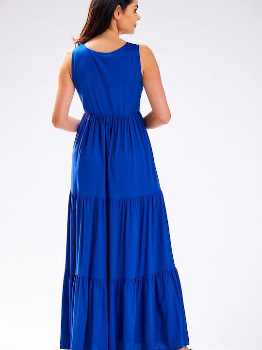 Awama Sommer Maxi Kleid Blau