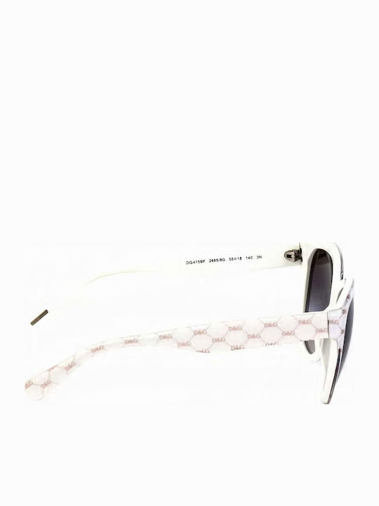 Dolce & Gabbana Women's Sunglasses with White Plastic Frame and Black Gradient Lens DG4159P 2665