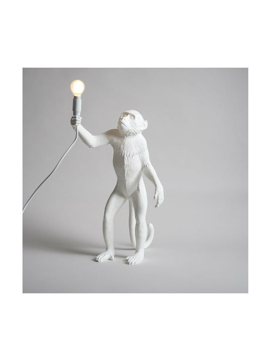 Seletti Monkey Dekorative Lampe Abbildung mit Fassung für E14 Lampe Weiß