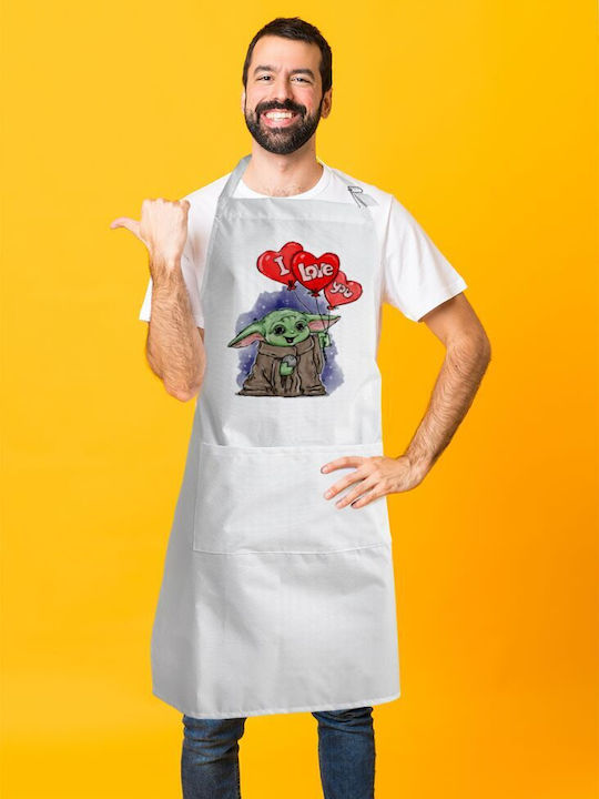 Koupakoupa Αδιάβροχη Ποδιά Κουζίνας Λευκή KP_16141_APRON-BBQ-ADULT