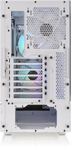 Thermaltake Ceres 300 TG Геймърско бюро Midi Tower Компютърна кутия със страничен прозорец и RGB осветление Бял