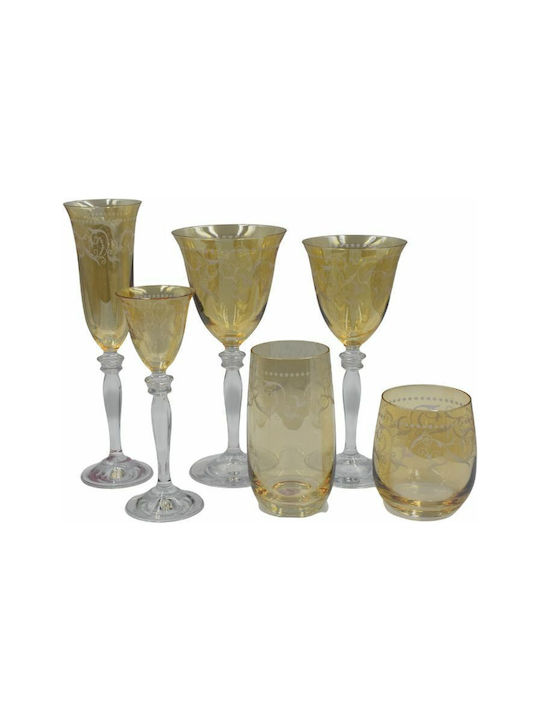 Rona Set of Glasses Water made of Crystal in Honey Color Stemmed 260ml 6pcs