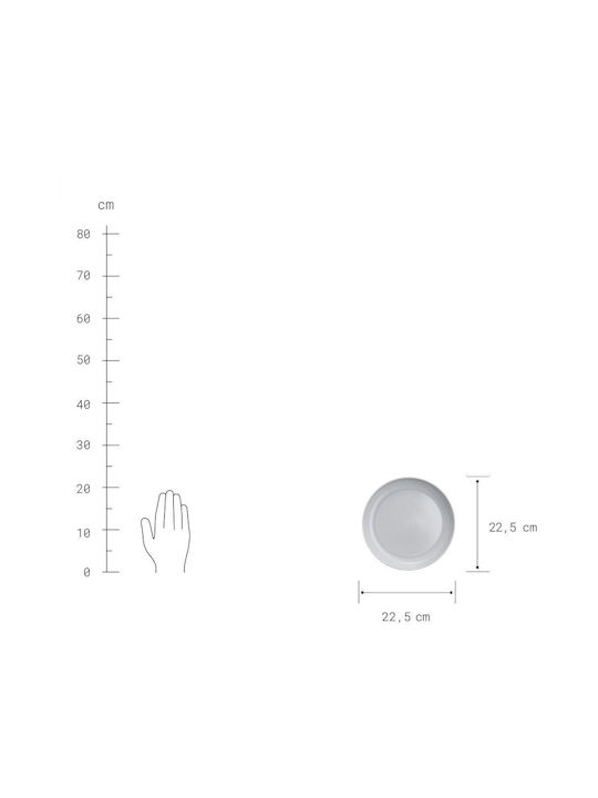 Butlers Casa Nova Πιάτο Βαθύ Κεραμικό Γκρι με Διάμετρο 22.5cm