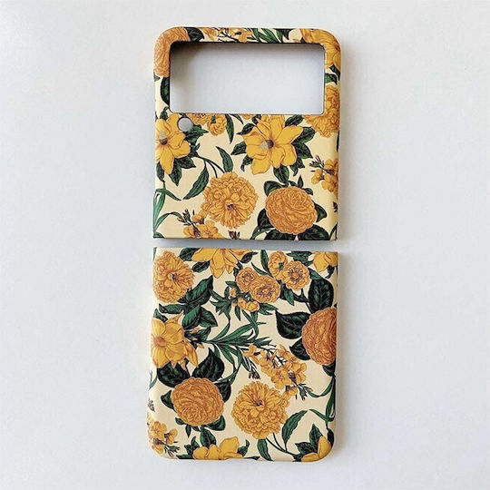Floral Shockproof Задна корица Пластмаса Черен (Galaxy Z Flip3 5G)