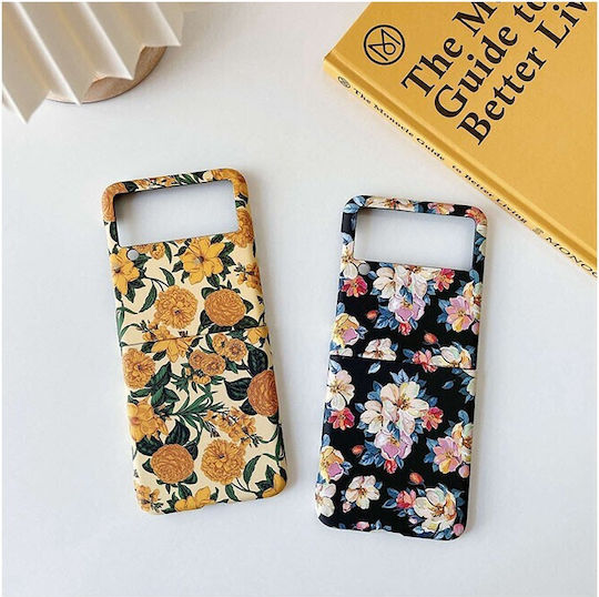 Floral Shockproof Задна корица Пластмаса Черен (Galaxy Z Flip3 5G)