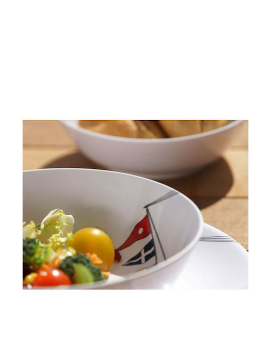 Marine Business Regata Serving Plate Deep from Melamine White 20cm 6 Pieces