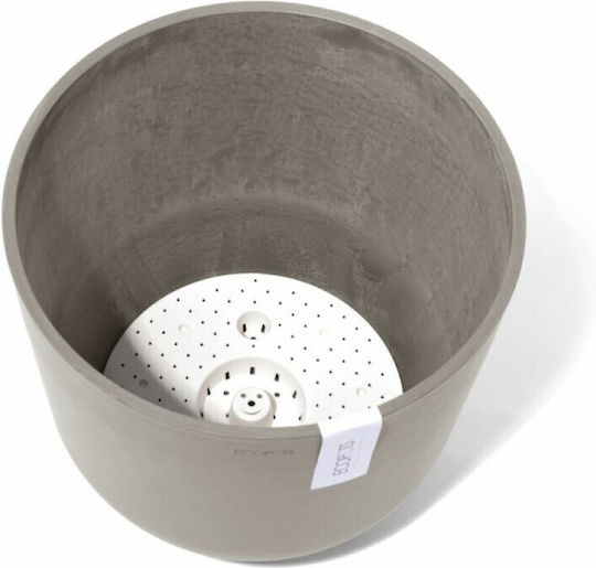 Ecopots Oslo Pot Plastic Taupe 35x35x30.5cm.