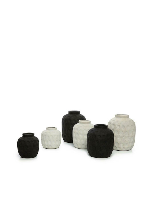Bazar Bizar Διακοσμητικό Βάζο Πήλινο Μαύρο Φ13xΥ14cm