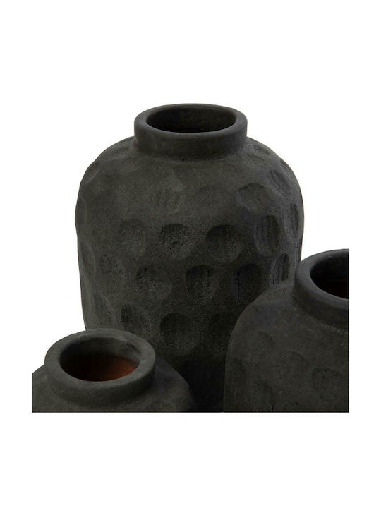Bazar Bizar Διακοσμητικό Βάζο Πήλινο Μαύρο Φ13xΥ14cm