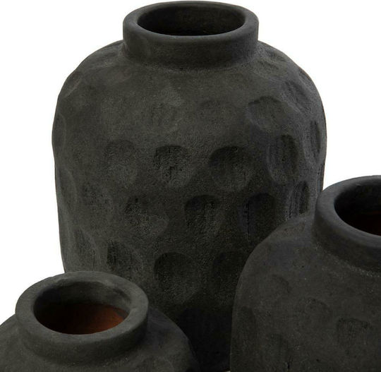 Bazar Bizar Βάζο Πήλινο Μαύρο Φ13xΥ14cm