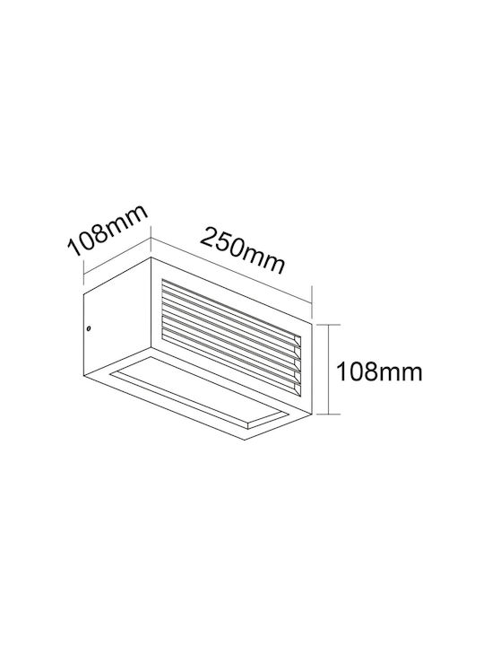 Bot Lighting Aplica de exterior montată pe perete E27 25x10.8x10.8εκ.