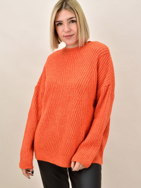 Potre Women's Long Sleeve Sweater Orange